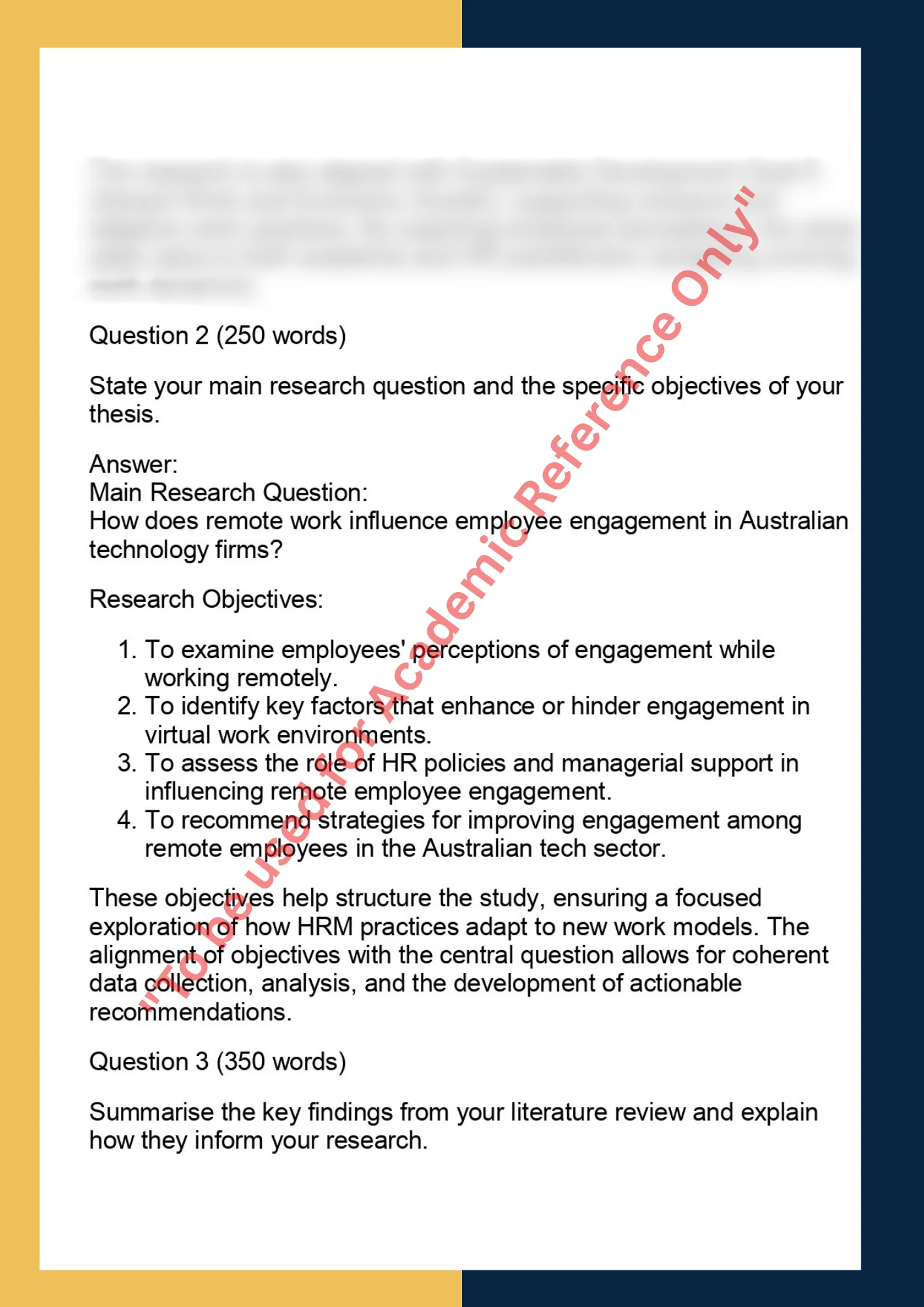 HRMT7001– Human Resource Management Thesis 1